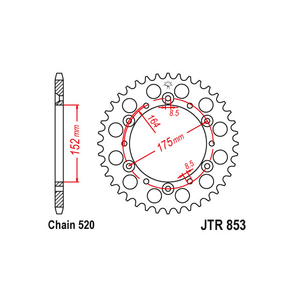 Zębatka tylna 40Z JTR853.40 Yamaha YFM 350 660 YFS 200