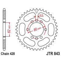 Zębatka tylna 48Z JTR843.48 Yamaha DT 80 83-84