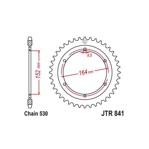 Zębatka tylna 42Z JTR841.42 Yamaha SR 500 79-91