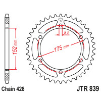 Zębatka tylna 55Z JTR839.55 Yamaha DT 125 R 88-98