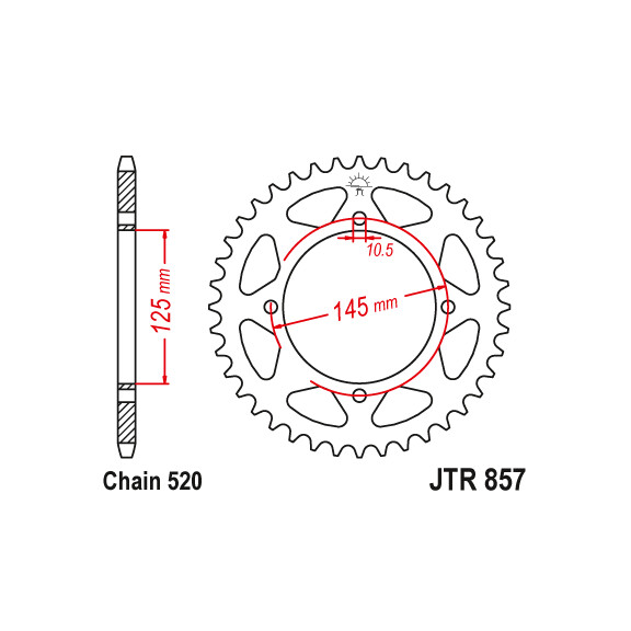 Zębatka tylna 39Z JTR857.39 Yamaha XT 550 82-83 XT 600 83-89