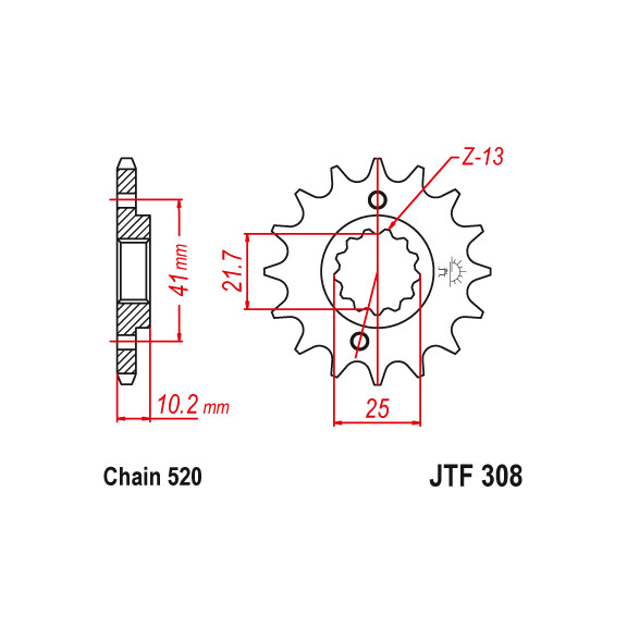 Zębatka przód 16Z JTF308.16