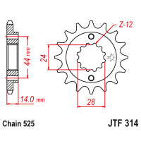 Zębatka przód 15Z JTF314.15