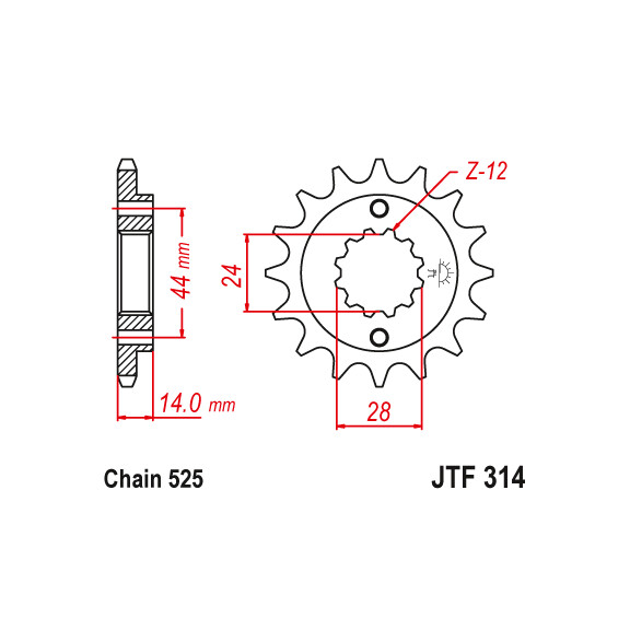 Zębatka przód 15Z JTF314.15