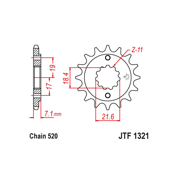 Zębatka przód 12Z JTF1321.12