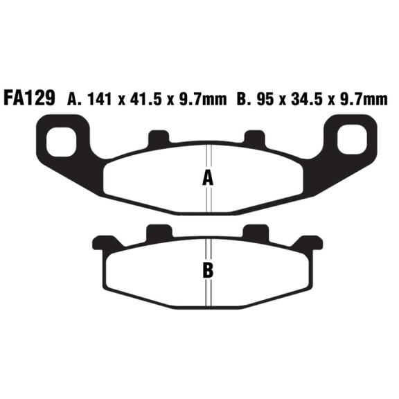 Klocki hamulcowe przód FA129 Kawasaki GPX 250 GPZ 500 KL 650 ZR 550