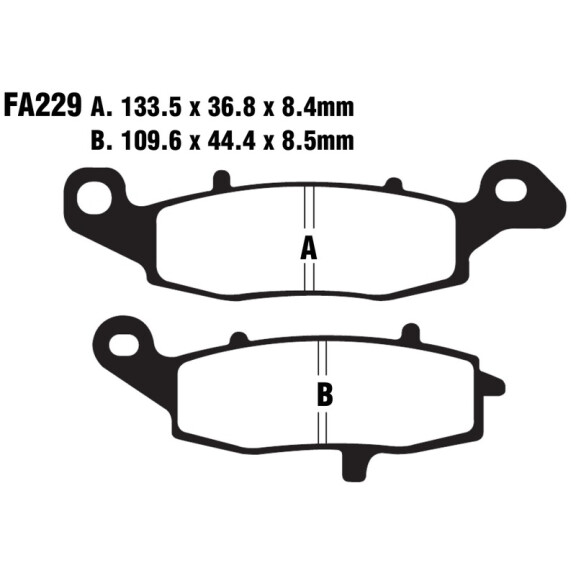 Klocki hamulcowe lewy przód FA229 Kawasaki ER6 KLE 650 Versys VN 1600