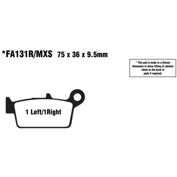 Klocki hamulcowe tył FA131R GasGas EC 125 250 MC 250 Honda CR 125