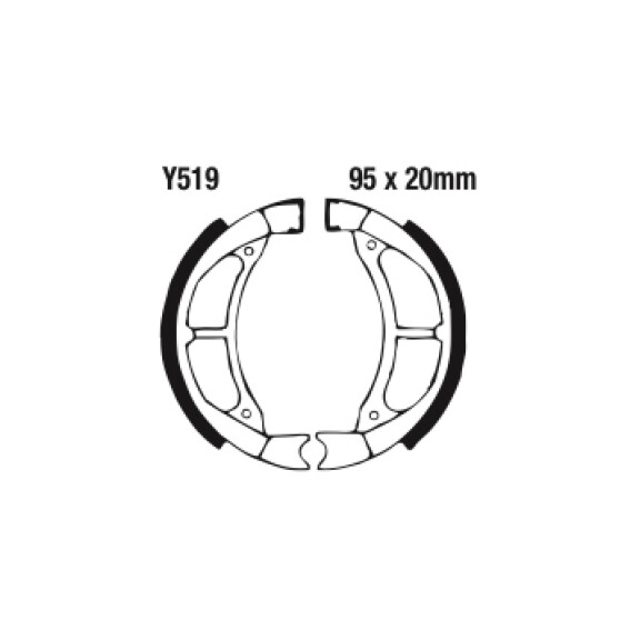Szczęki hamulcowe tył Y519 Yamaha CA 50 CG 50 LC 50