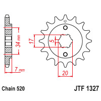 Zębatka przód 15Z JTF1327.15