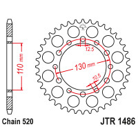 Zębatka tylna 44Z Kawasaki EL 250 Eliminator 88-95
