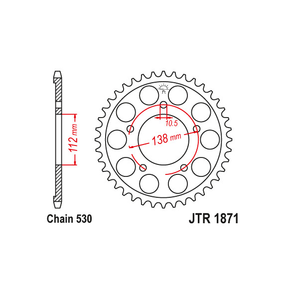 Zębatka tylna 48Z JTR1871.48 Yamaha YZF-R6 600 99-02