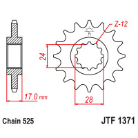 Zębatka przód 14Z JTF1371.14