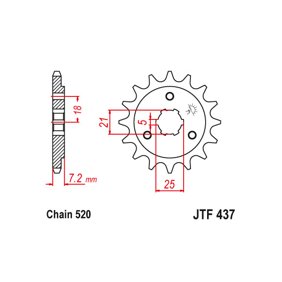 Zębatka przód 14Z JTF437.14