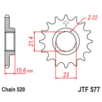 Zębatka przód 16Z JTF577.16