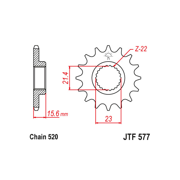 Zębatka przód 16Z JTF577.16