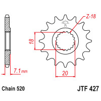 Zębatka przód 11Z JTF427.11