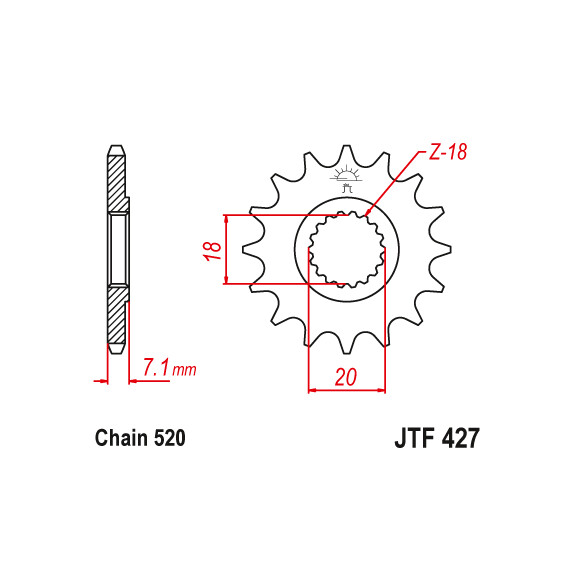 Zębatka przód 11Z JTF427.11