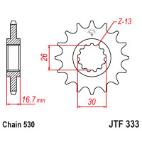 Zębatka przód 15Z JTF333.15