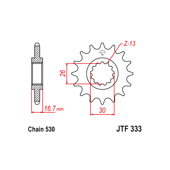 Zębatka przód 15Z JTF333.15