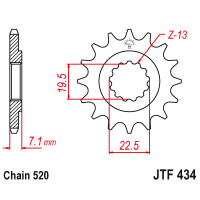 Zębatka przód 13Z JTF434.13