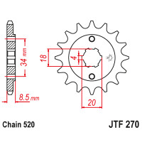 Zębatka przód 14Z JTF270.14 Derbi DXR 250 Honda CMX 250 GB 250