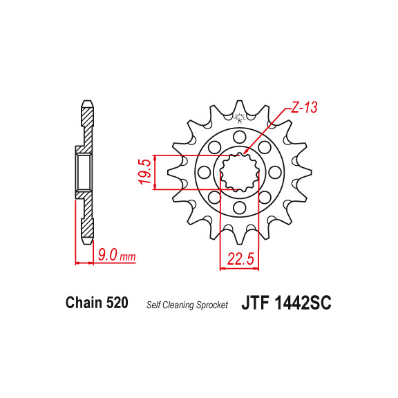 Zębatka przód 14SC JTF1442.14SC