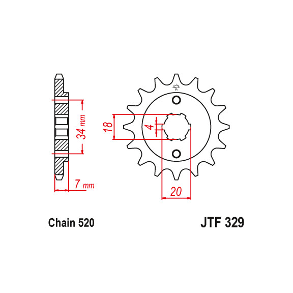Zębatka przód 13Z JTF329.13 Honda CA 125 MTX 125 MBX 125 NSR 125 NS 125