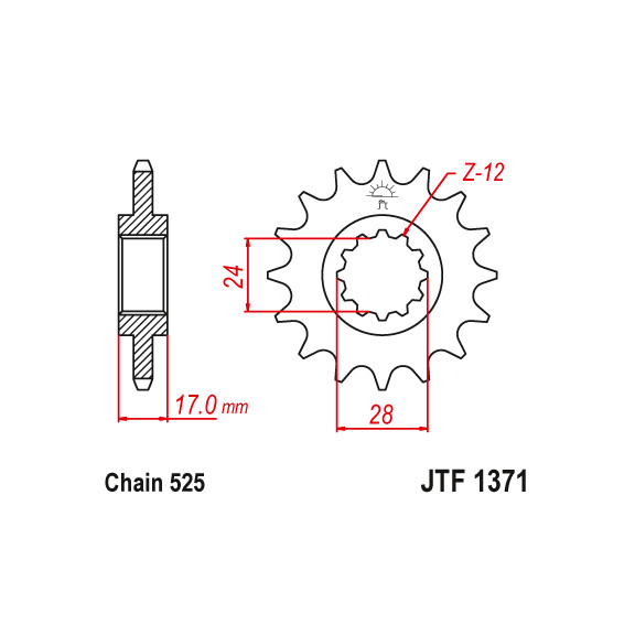Zębatka przód 15Z JTF1371.15 Honda CB 600 CBF 600 CBR 600