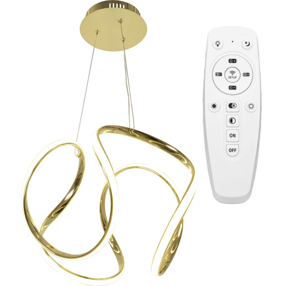 Lampa Sufitowa Wisząca Nowoczesna LED + PILOT APP386-CP Złota