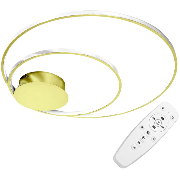 Lampa Sufitowa Z Pilotem Plafon Led App803-c Złota