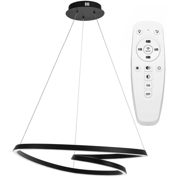 Lampa Sufitowa Wisząca Loop LED + Pilot APP796-cp Czarna