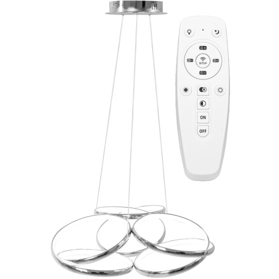 Lampa sufitowa nowoczesna LED + PILOT APP795-CP Flat Chrom