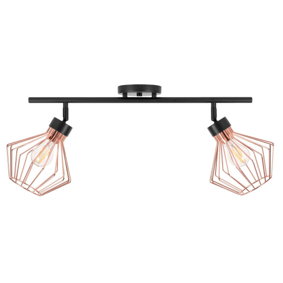 Lampa podwójna metalowa loft plafon  APP535-2C Różowe Złoto