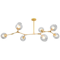 Lampa Wisząca Szklane Kule 7 Ramion APP507-7C Złota