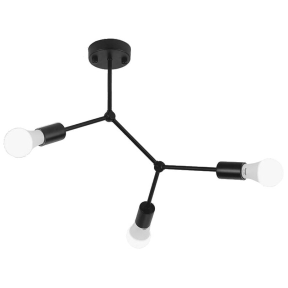 Lampa Sufitowa Klasyczna Metal Loft App736-3c Czarna