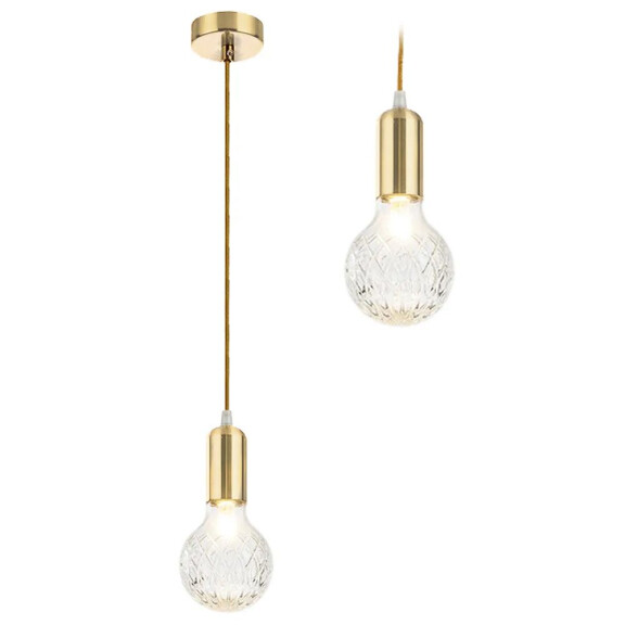 Lampa Sufitowa Wisząca Pojedyncza Retro APP649-1CP Złota
