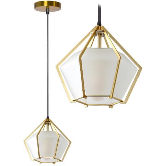 Lampa Wisząca Sufitowa Diament Szklana APP451-1CP Biała