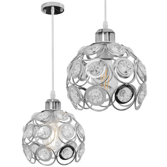 Lampa Wisząca Sufitowa Kryształowa App207-1c Chrom