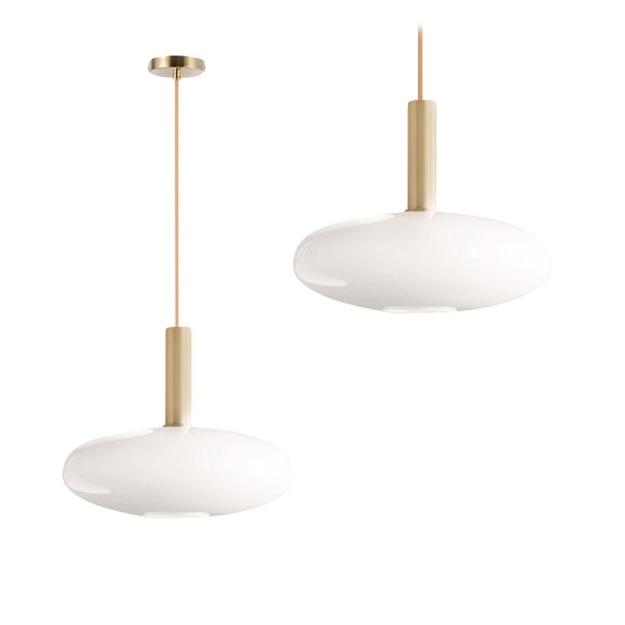 Lampa Wisząca Sufitowa Szklana Mleczna APP668-1CP Złota