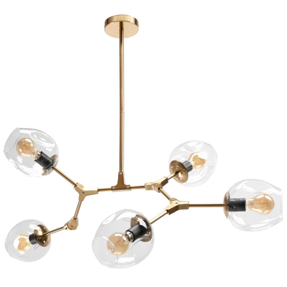 Lampa Wisząca Szklane Kule 5 Ramion APP506-5C Złota