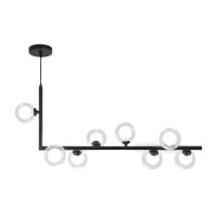 Lampa Sufitowa Metalowa Industrial Szklana APP754-8CP Czarna
