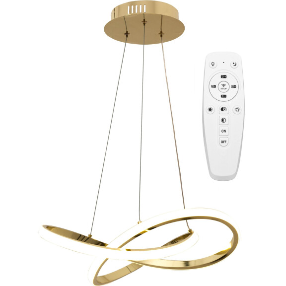 Lampa Sufitowa Wisząca Ring Nowoczesna LED + Pilot APP390-CP Złota