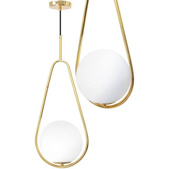 Lampa Sufitowa Wisząca Szklana Kula APP472-1CP Biała