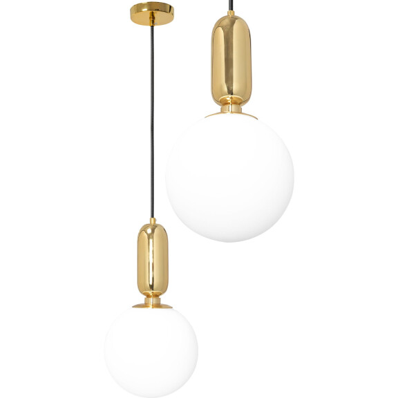Lampa Sufitowa Wisząca Szklana Metalowa APP474-1CP Złota