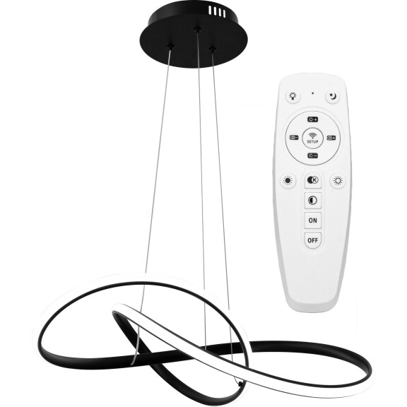 Lampa Sufitowa Wisząca Ring Nowoczesna LED + Pilot APP395-CP Czarna