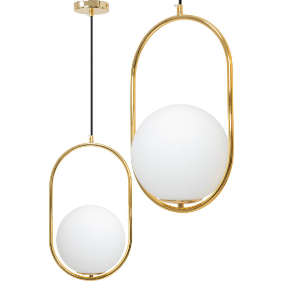 Lampa Sufitowa Wisząca Szklana Kula APP473-1CP Biała