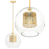 Lampa wisząca szklana loft APP554-1CP 20cm Złota