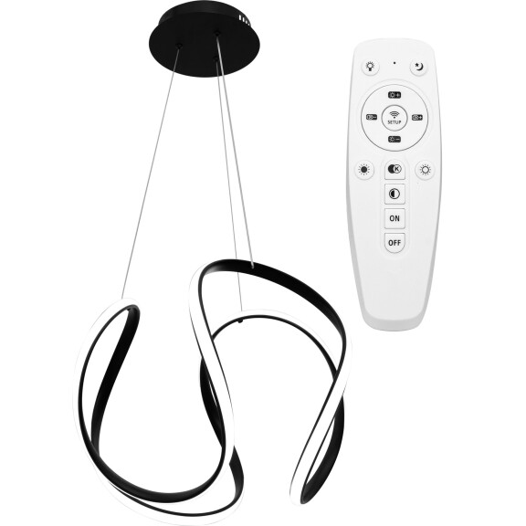 Lampa Sufitowa Wisząca Nowoczesna LED + PILOT APP387-CP CZARNA