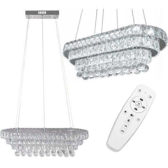 Lampa Sufitowa Wisząca Kryształowa  LED 102W pilot APP417-CP